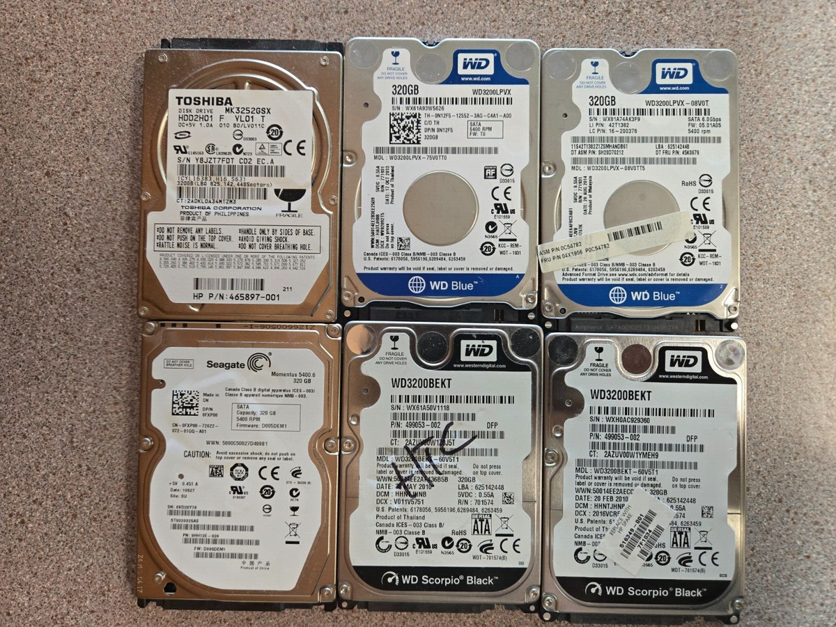 Western Digital 320 GB Storage Capacity Internal 5400 RPM Western Digital 320 GB Storage Capacity Internal 5400 RPM