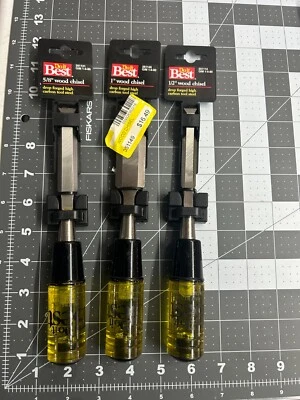 NOS 3-pack lot DO IT BEST Wood Chisel 5/8" 1/2" 1" Forged Carbon Steel - Image 1 of 4