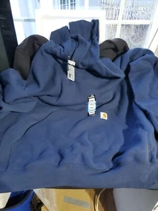 NEU MIT ETIKETT HERREN 4X-LARGE 4XL CARHARTT LOCKERE PASSFORM MITTELSCHWERER HOODIE blau - Bild 1 von 3