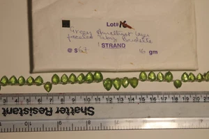 Amethyst Green Lazer Faceted Tabiz Briolette - Picture 1 of 3