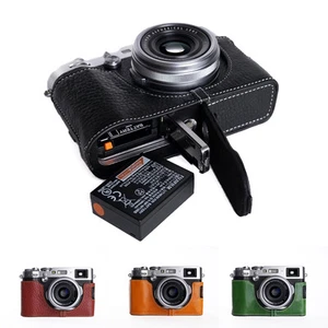 Funda protectora de cuero genuino con media cámara para FUJIFILM X100F 6 colores ABIERTA - Imagen 1 de 36
