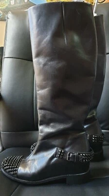 Christian Louboutin Negro Egoutina Gamuza Botas hasta la Rodilla EU38.5 US8.5 UK5.5 US$1,695 Foto 1 de 4