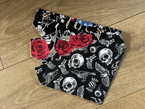 HANDMADE Dog Bandana slide on ( Skull Designs ) - Picture 1 of 5