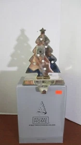 HOLIDAY HOME~SILVER PLATED CHRISTMAS TREE STOCKING HOLDER - Picture 1 of 6