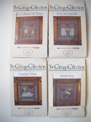 Lote de 4 Cross My Heart Punto de Cruz Amish Ewe Bears Swan Cottage Collection Foto 1 de 4