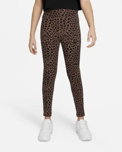 Nike Girls Sportswear FavoritesBig Kids Leopard Printed Tight Fit LeggingsNew - Picture 1 of 4