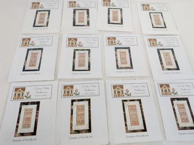 Juego completo de 12 meses con patrón de punto de cruz contado de casa de campo del mes Foto 1 de 4