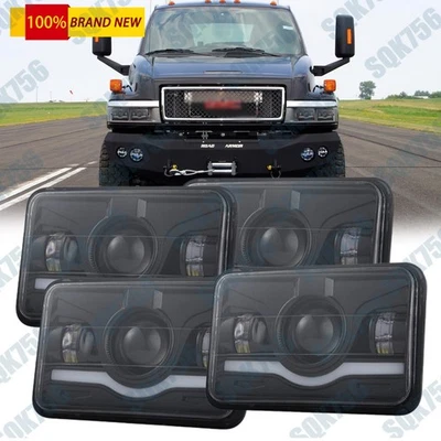Самые яркие светодиодные фары 4x6 дюймов высокая/низкая высота для GMC C4500 Topkick C5500 2003-2009 4 шт. - Изображение 1 из 4