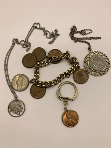 Lot of vintage US coin jewelry keychain - Picture 1 of 2