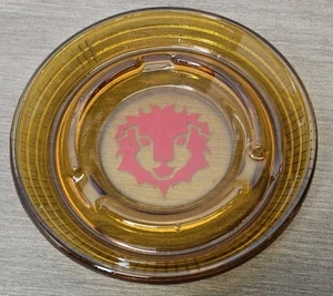 Vintage Red Lion Hotel Amber 5” Glass Cigarette Ashtray Santa Barbara - Picture 1 of 4