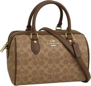 [Coach] Outlet Rowan Satchel Bag Signature Canvas CV961 IMXHE Tan/Brown - Bild 1 von 6