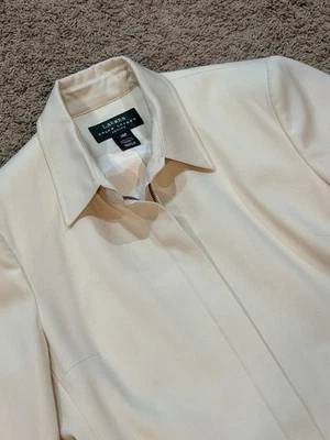 Lauren Ralph Lauren Worsted Wool Blazer Jacket Cream Size 14P - Image 1 of 4