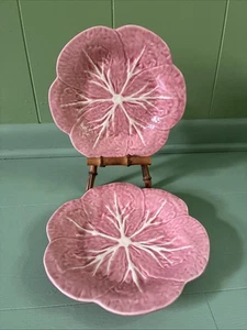 Bordallo Pinheiro Portugal Pink Cabbage Plate 9.25” Set of 2 - Picture 1 of 5