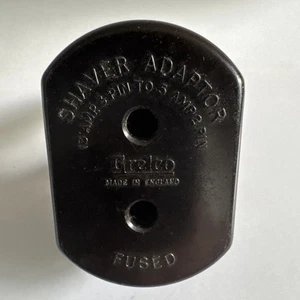 GRELCO - BROWN BAKELITE SHAVER ADAPTER Rectangular Pin 1940/50's - Picture 1 of 6