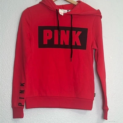 ROSA Victoria’s Secret Rojo Negro Mujer Talla XSmall Pullover Sudadera con Capucha Nuevo con Etiquetas Preppy Foto 1 de 4