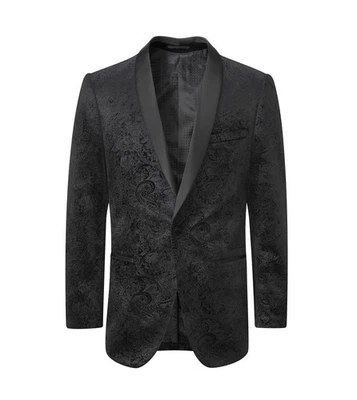 Skopes Talla Grande Westwood Negro Paisley SPORTS Chaqueta para Hombres en 36- - Imagen 1 de 4