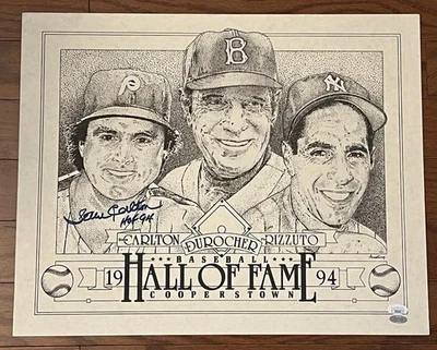 Steve Carlton Signed 16x20 HOF Print W/ Inscription JSA!! - Image 1 of 3