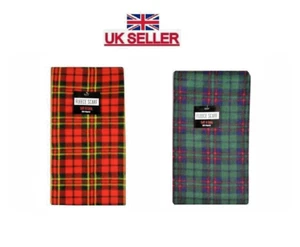 TARTAN RED TARTAN GREEN SOFT FLEECE SCARF ONE SIZE. 160cm x 26cm APPROXIMATELY. - Picture 1 of 5