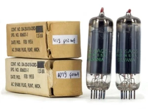 MATCHED PAIR 6AQ5/EL90 SYLVANIA NOS Röhre Lampe TSF 진공관 真空管 电子管 Valve - Bild 1 von 1