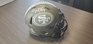 Christian McCaffrey Signed SF 49ers Salute to Service Mini Helmet Beckett BAS