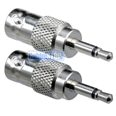 CABLESTOP 2x3,5mm MONO JACK MASCHIO A BNC FEMMINA VIDEOCAMERA CCTV CAVO ADATTATORE AUDIO
