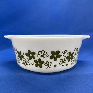 Cazuela para hornear Pyrex Spring Blossom verde 1-1/2 pt 472 Crazy Daisy COMO NUEVA - Imagen 1 de 14