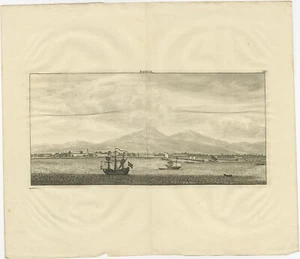 Estampado antiguo con vista de Batavia  - Imagen 1 de 1