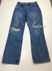 REFORMATION Organic Cotton SELENA High Rise Distressed Relaxed Denim Jeans sz 27 - Picture 1 of 9