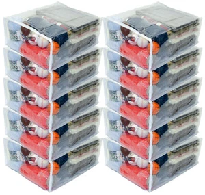 Paquete de 10 bolsas de almacenamiento grandes de vinilo con cremallera (transparentes) (15"" x 18"" x 7"" 8,2 galones - Imagen 1 de 4