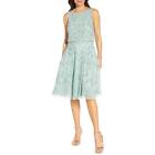 Aidan Mattox Womens Aiden Green Boat Neck Cocktail and Party Dress 6 BHFO 8141