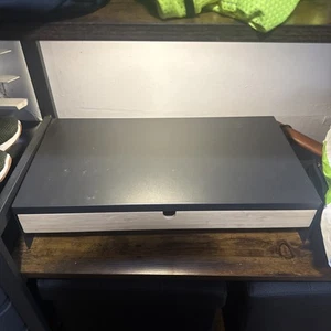 Support moniteur Ikea ELLOVEN avec tiroir acier/bambou anthracite - Photo 1/3
