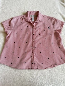 Sag Harbor Embroidered Stars & Stripes Patriotic Women Button Down Shirt Size PL - Picture 1 of 11