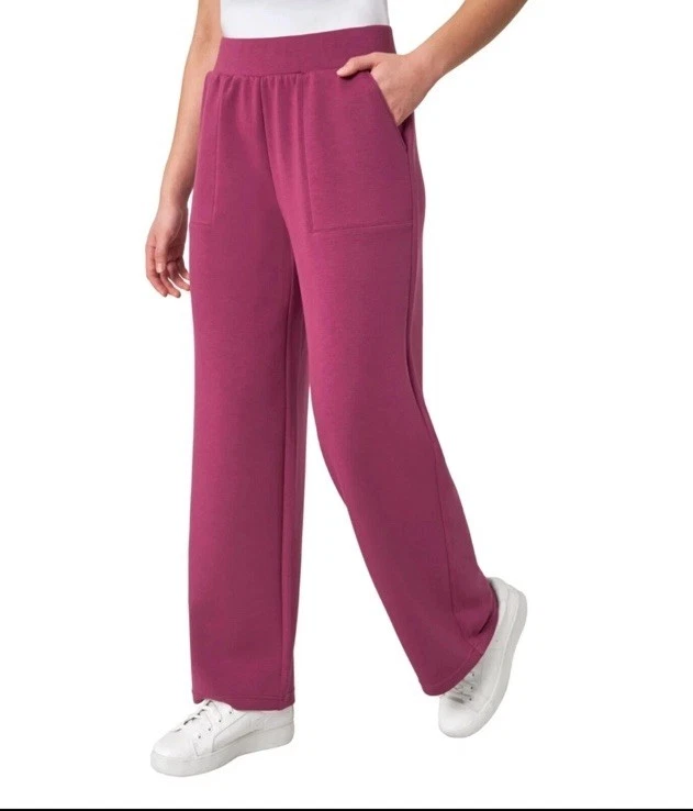 Mondetta Women's Ultra-Soft Wide Leg Pants Raspberry Coulis Size M