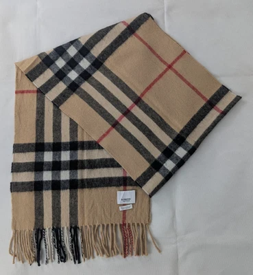 Bufanda Burberry Cashmere Check beige | unisex | genuina | icónica a cuadros Foto 1 de 4
