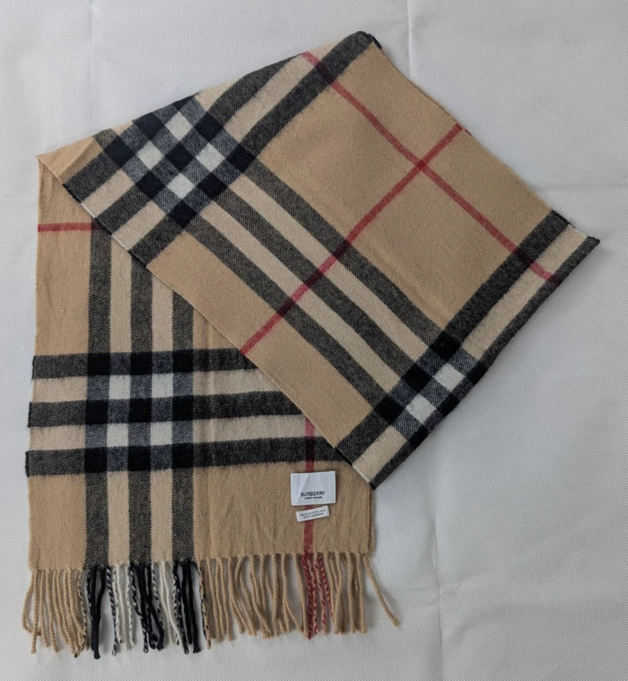 Bufanda Burberry Cashmere Check beige | unisex | genuina | icónica a cuadros Foto 1 de 4