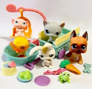 Cesta de resorte Littlest Pet Shop #243-247 ratón gran danés gato conejo y pato - Imagen 1 de 24