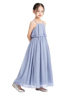 Chiffon Flower Girl Dress Summer Wedding Dress Reception Dress Dancing Dress - Picture 1 of 52