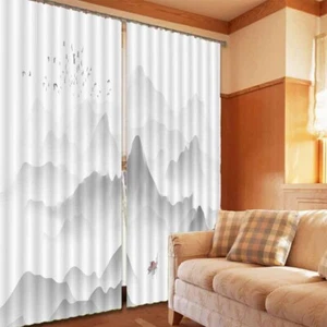 Cloud Mountain Bird 3D Bloqueo Foto Impresión Cortina Tela Cortinas Ventana - Imagen 1 de 10