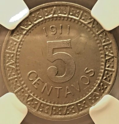 México 1911 5 centavos ND NGC AU 58 KM 421 (M602) Foto 1 de 4