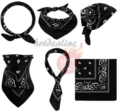 3-12 pcs Bandana Scarves Paisley Head Face Mask Wrap Scarf 100% Cotton - Image 1 of 4