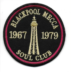 NORTHERN SOUL: BLACKPOOL MECCA TOWER - Insignia de parche de costura de hierro bordado - Imagen 1 de 1