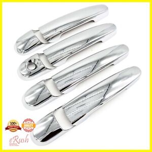 TRIPLE CHROME DOOR HANDLE COVERS NO SMART BUTTONS FITS 2010-2019 FORD TAURUS