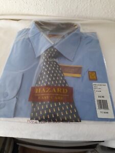 Hazard Blue Shirt & Tie Set in Packaging XXL 17.5 to 18 neck