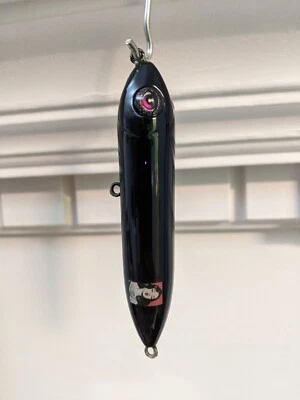 Señuelo de pesca Black Dahlia personalizado Topwater hecho en casa 3-3/4" sin ganchos único en su clase Foto 1 de 4