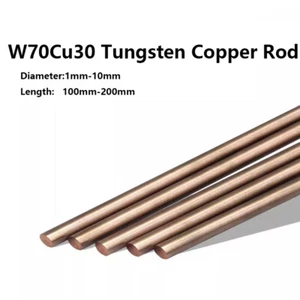 Φ 2-10mm Length 200mm Tungsten Copper WCu Round Rod Bar W70Cu30/W80Cu20/W75Cu25 - Picture 1 of 12