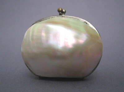 BOLSO MONEDA MADREPERLA VINTAGE con MARCO PLATEADO, BLOQUEO DE BESO, ACORDEÓN INT Foto 1 de 4