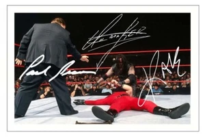 PAUL BEARER KANE & THE UNTERTAKER Autógrafo Firmado FOTO Impreso WWE WRESTLING - Imagen 1 de 1
