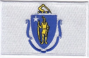 Massachusetts Bandera del Estado de EE.UU. Parches bordados 3 "x2" plancha - Imagen 1 de 1