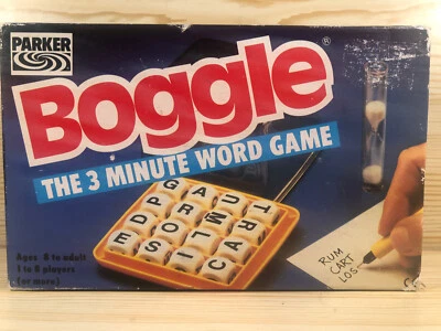 Vintage Boggle 3 Minute  Classic Family Word Game by Parker Hasbro 1985 Version  - Image 1 of 3