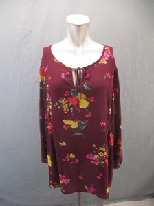 OLD NAVY Size 2XL Womens Floral Front Tie Long Sleeve Flowy Maternity Tunic 100 - Picture 1 of 10
